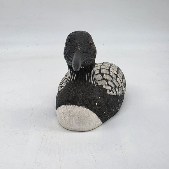 Handcrafted Common Loon Wildlife Figure Detailing Jennings Decoys 7.5" Signed - Picture 4 of 11